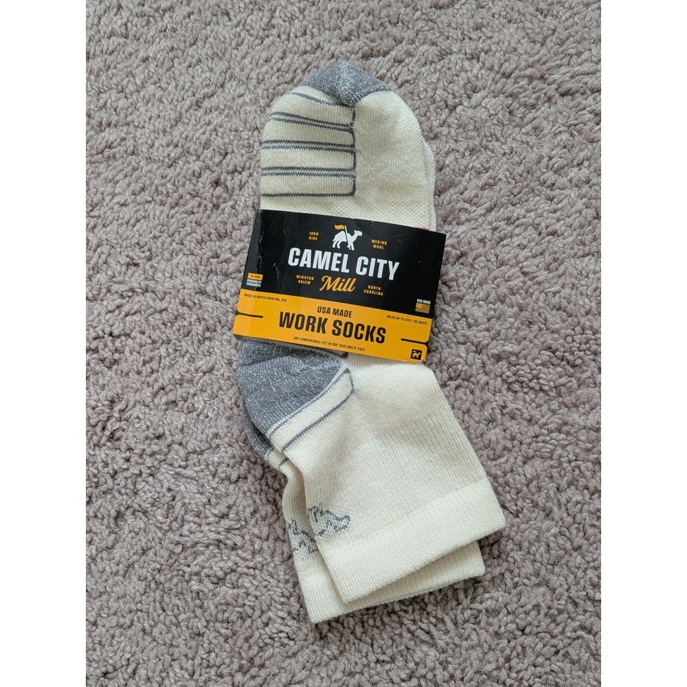 Camel City Mill Work Socks Ankle Size XL Merino Wool Blend USA Made NWT